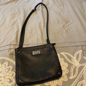 Nine West Valentino Black Leather Shoulder Bag